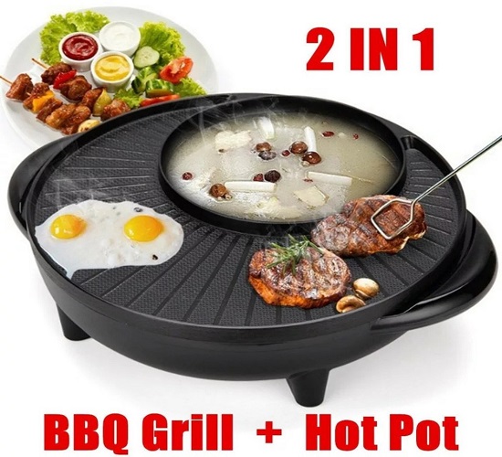 NỒI LẨU ĐIỆN 2 CHỨC NĂNG KENSONI BBQ + HOT POT