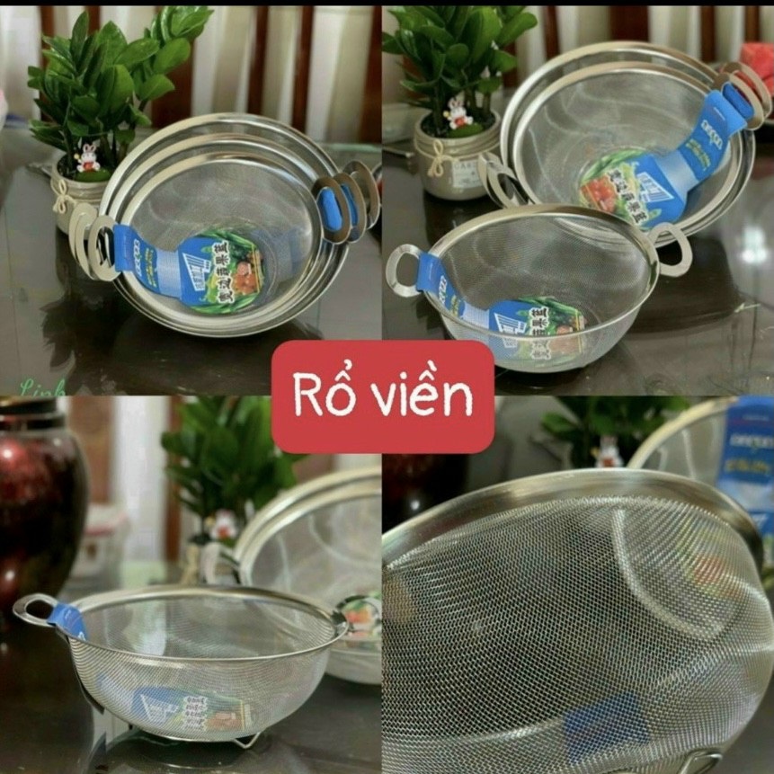 RỔ VIỀN LƯỚI CÓ TAI INOX 25CM ĐA NĂNG TALLER BRIM BASKET CHẤT LIỆU SIÊU BỀN CÓ HAI QUAI (T100) (CÁI)