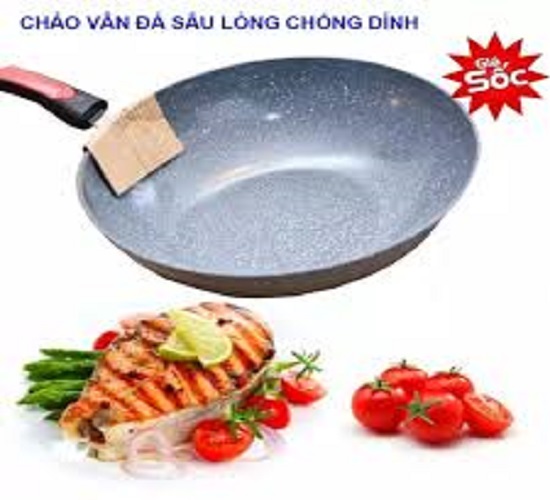 CHẢO VÂN ĐÁ CERAMIC SIZE TO 32CM LÒNG SÂU( LOẠI LỚN 32CM) (T20)