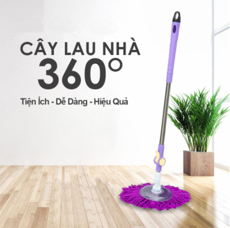 MÂM INOX: CÂY LAU NHÀ RỜI MÀU TÍM MÂM INOX XOAY 360 CỰC TIỆN LỢI (T80) (CÁI)