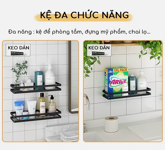 KỆ ĐA CHỨC NĂNG DÁN TƯỜNG THÉP SƠN TĨNH ĐIỆN SEALANT FIX(KỆ DÁN TƯỜNG 1 TẦNG)