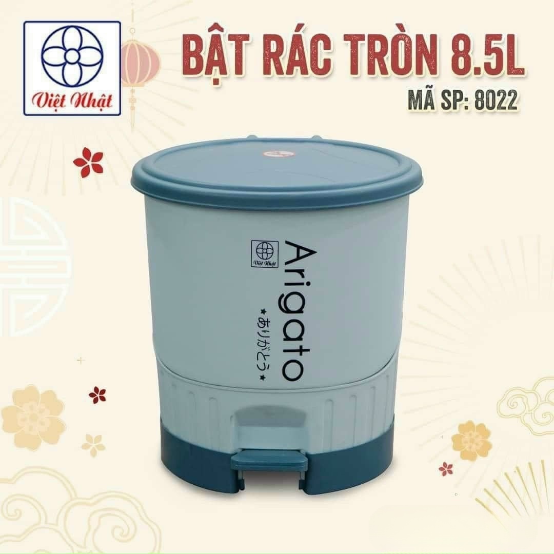 THÙNG RÁC NHỰA ĐẠP CHÂN THÔNG MINH ARIGATO 8.5LÍT NHỰA VIỆT NHẬT CAO CẤP 8022 (T6) (CÁI)