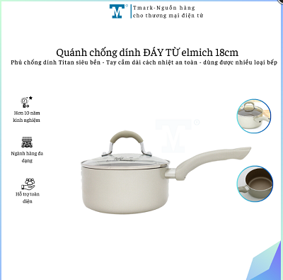 QUÁNH CHỐNG DÍNH ĐÁY TỪ ELMICH 18CM (KIỆN 30 CÁI)