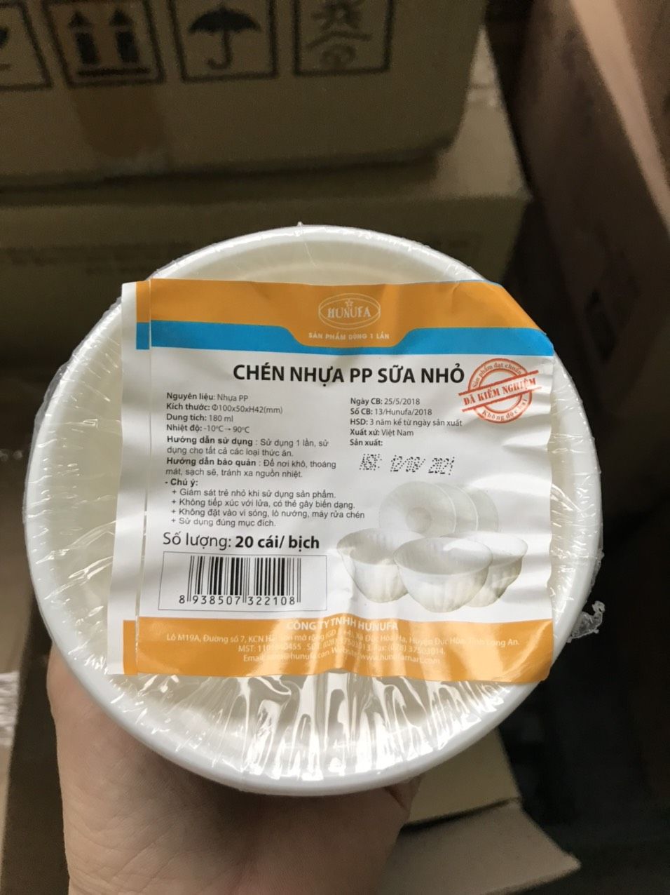 SET 20 CÁI CHÉN SỮA NHỰA PP HUNUFA NHỎ TMARK (KIỆN 155 SET)