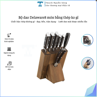 BỘ DAO DELAWARE8 MÓN BẰNG THÉP KO GỈ (KIỆN 5 BỘ)