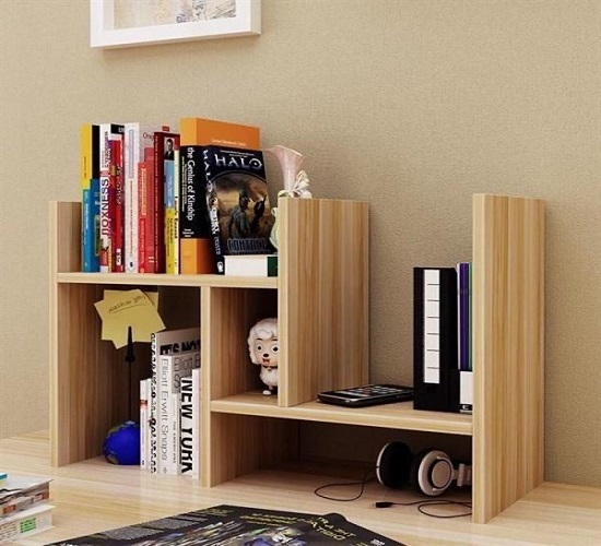 KỆ GỖ 07: KỆ SÁCH MINI LẮP GHÉP ĐỂ BÀN HỌC MẪU 29 X 35CM(KỆ SÁCH BẰNG GỖ MẪU MINI