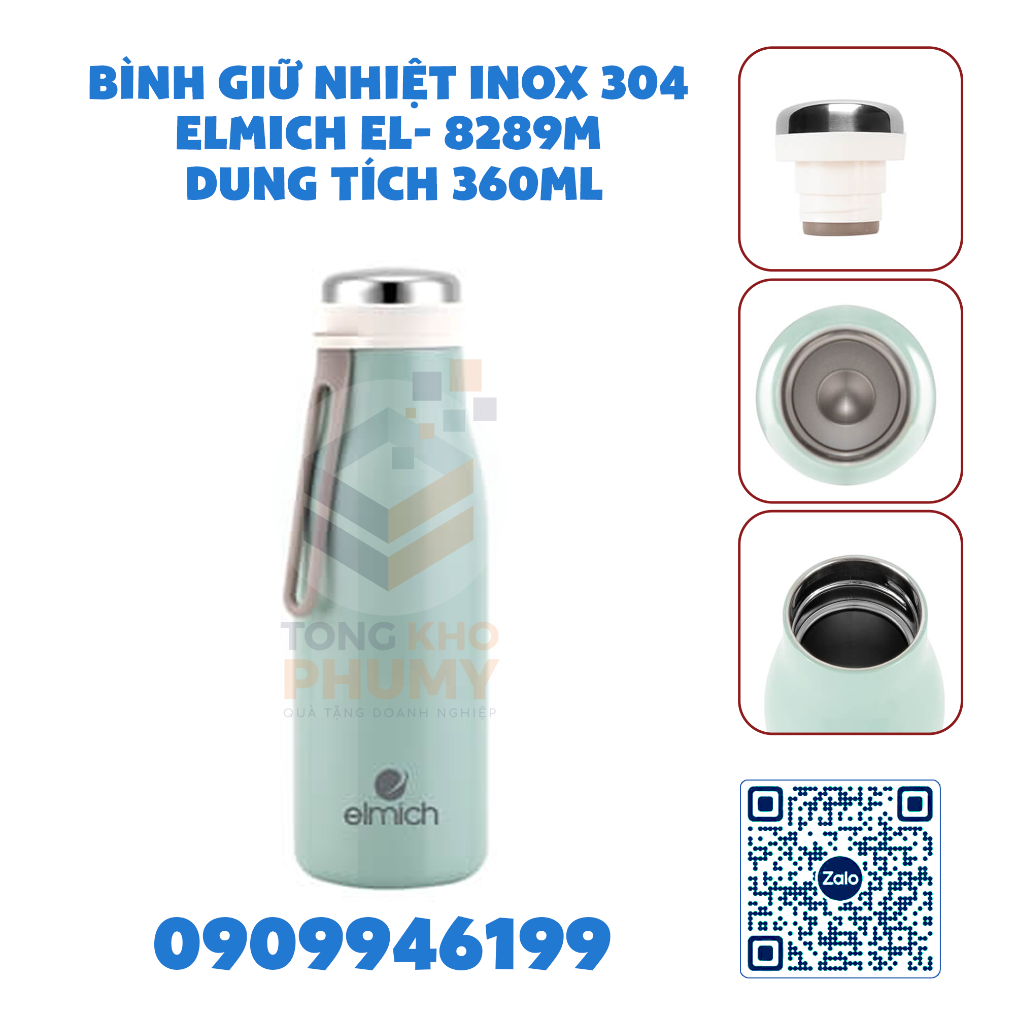 Bình giữ nhiệt inox 304 Elmich EL- 8289M dung tích 360ml