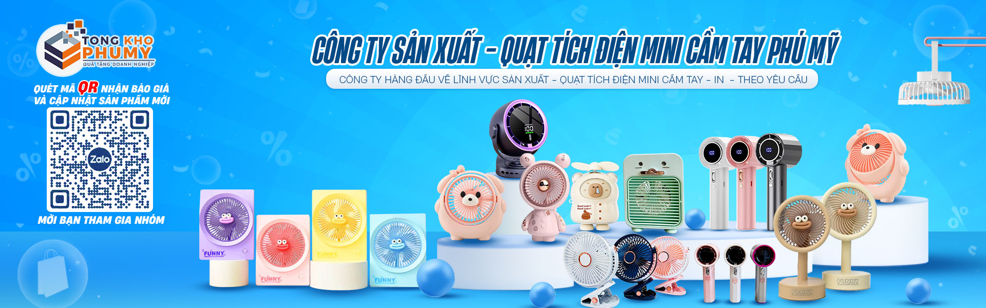 Quạt Tích Điện Mini cầm tay