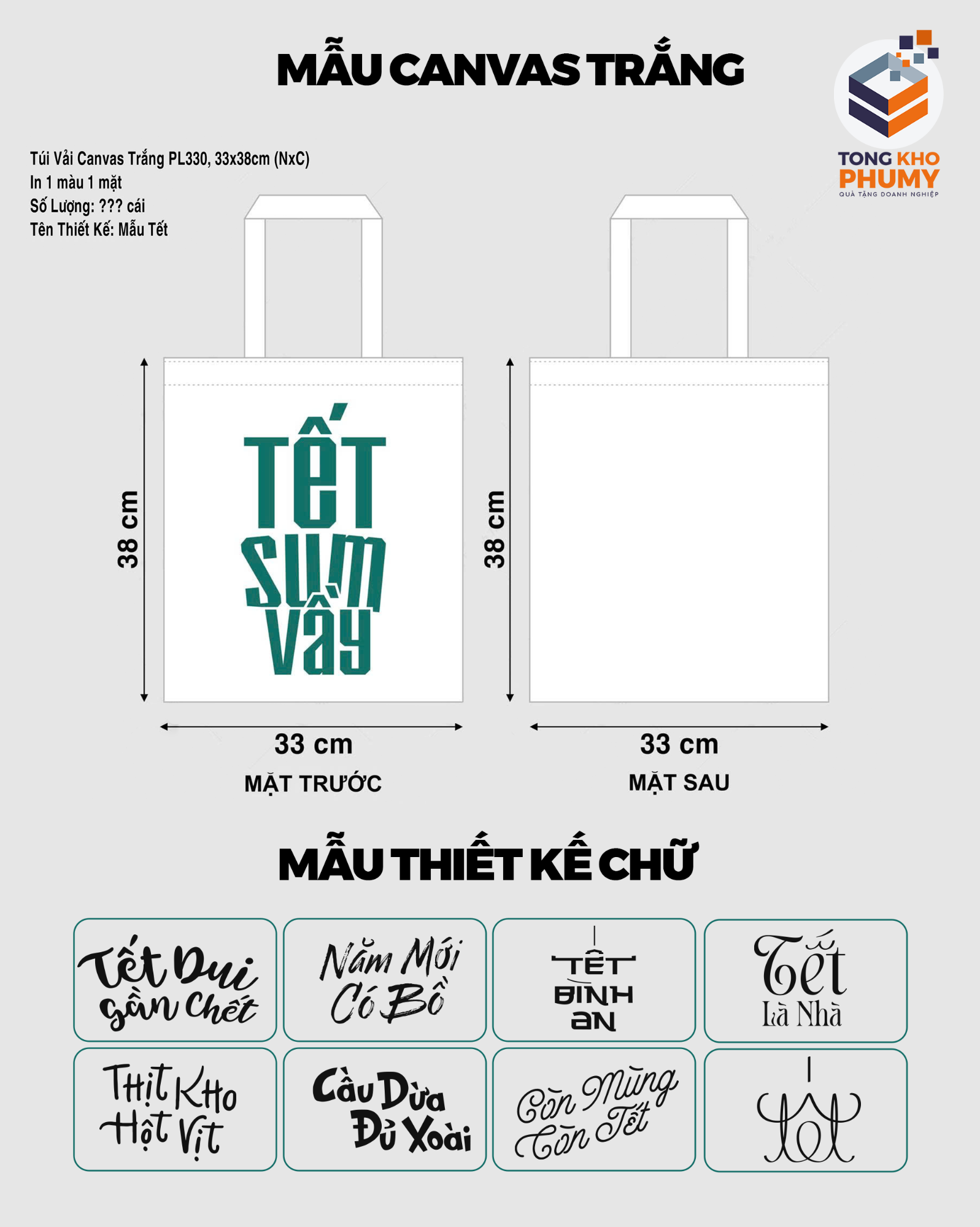 Mau tui canvas trang 