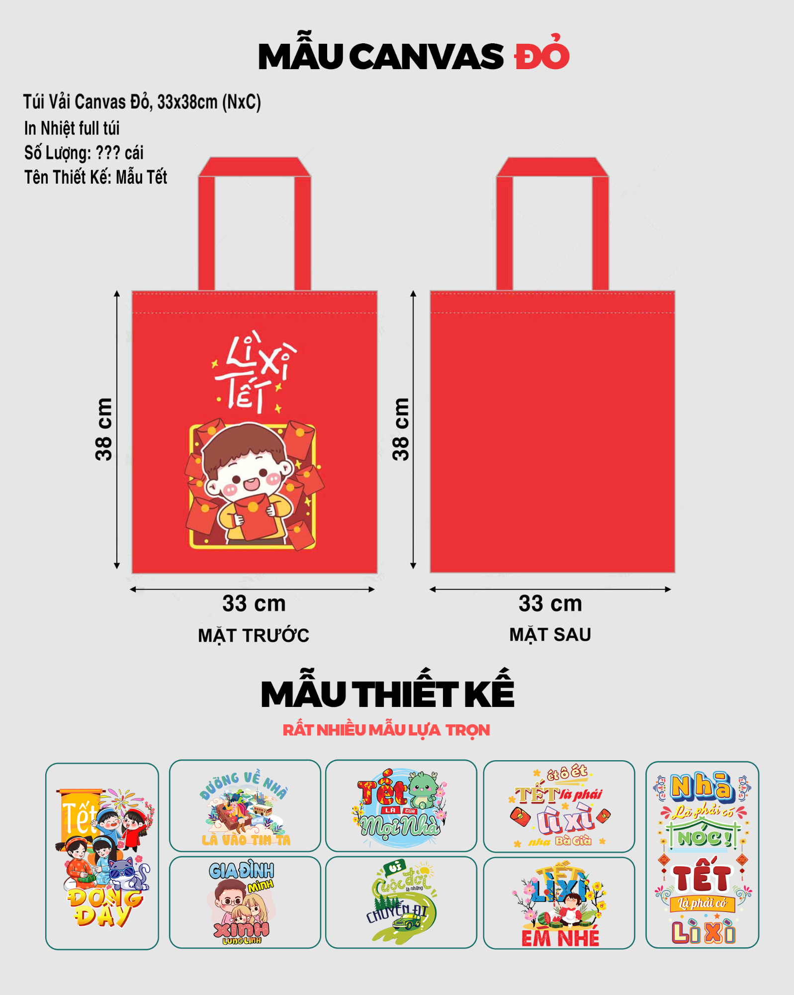 in chuyen nhiet 1 mat tui canvas do 