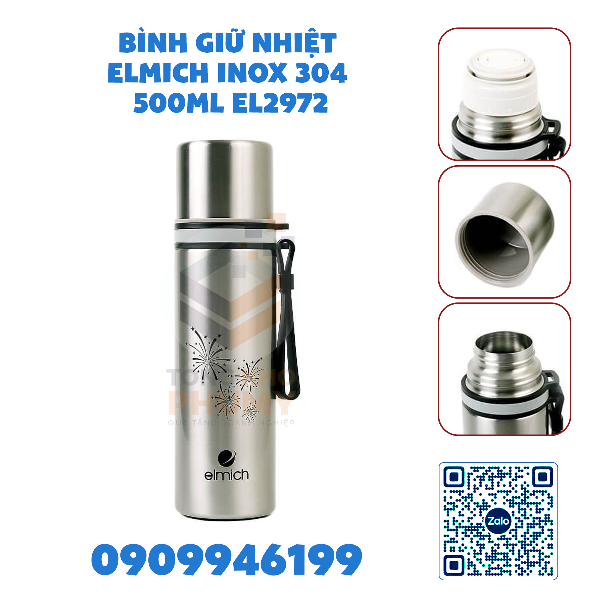 Bình giữ nhiệt Elmich inox 304 500ml EL2972
