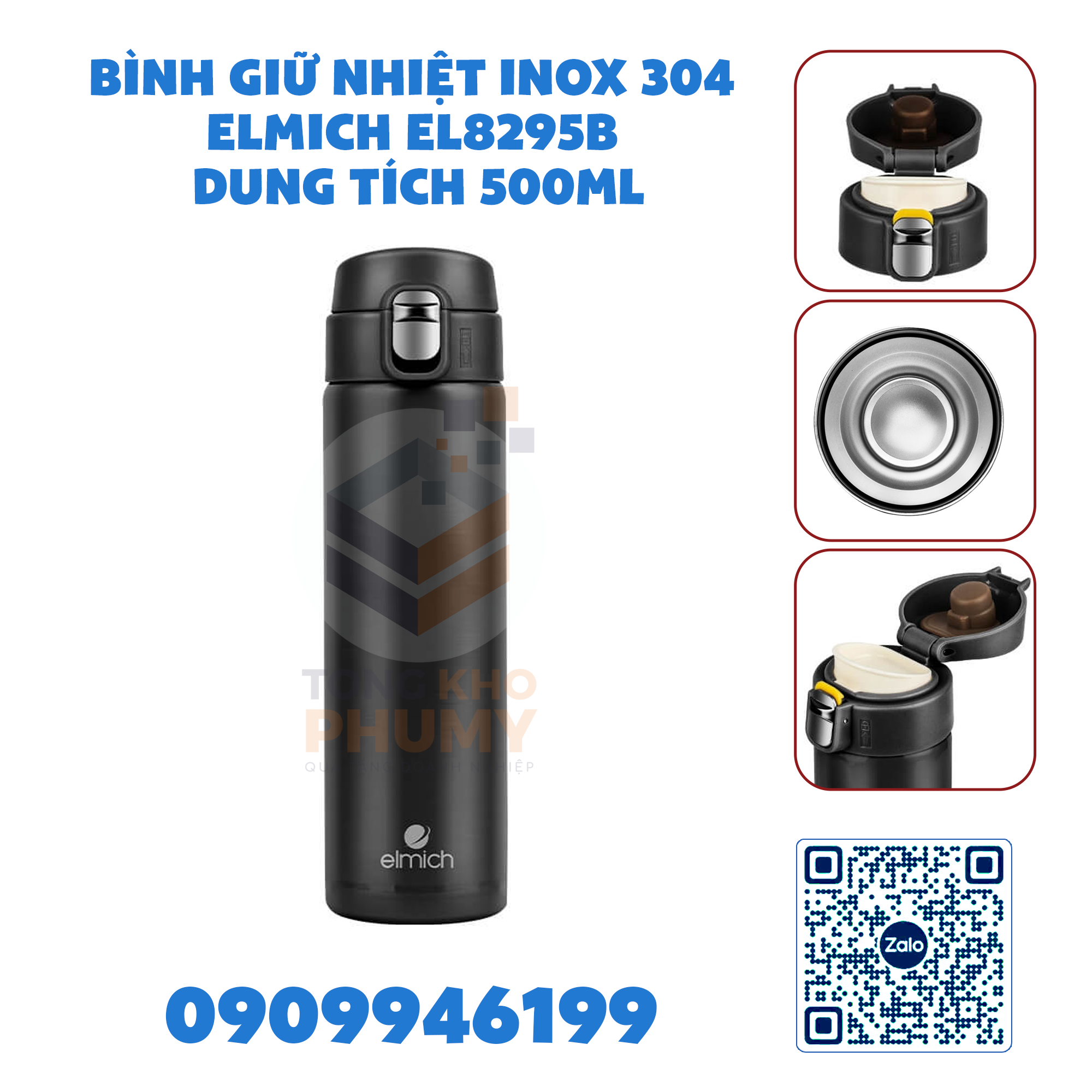 Bình giữ nhiệt INOX 304 ELMICH EL8295B dung tích 500ML