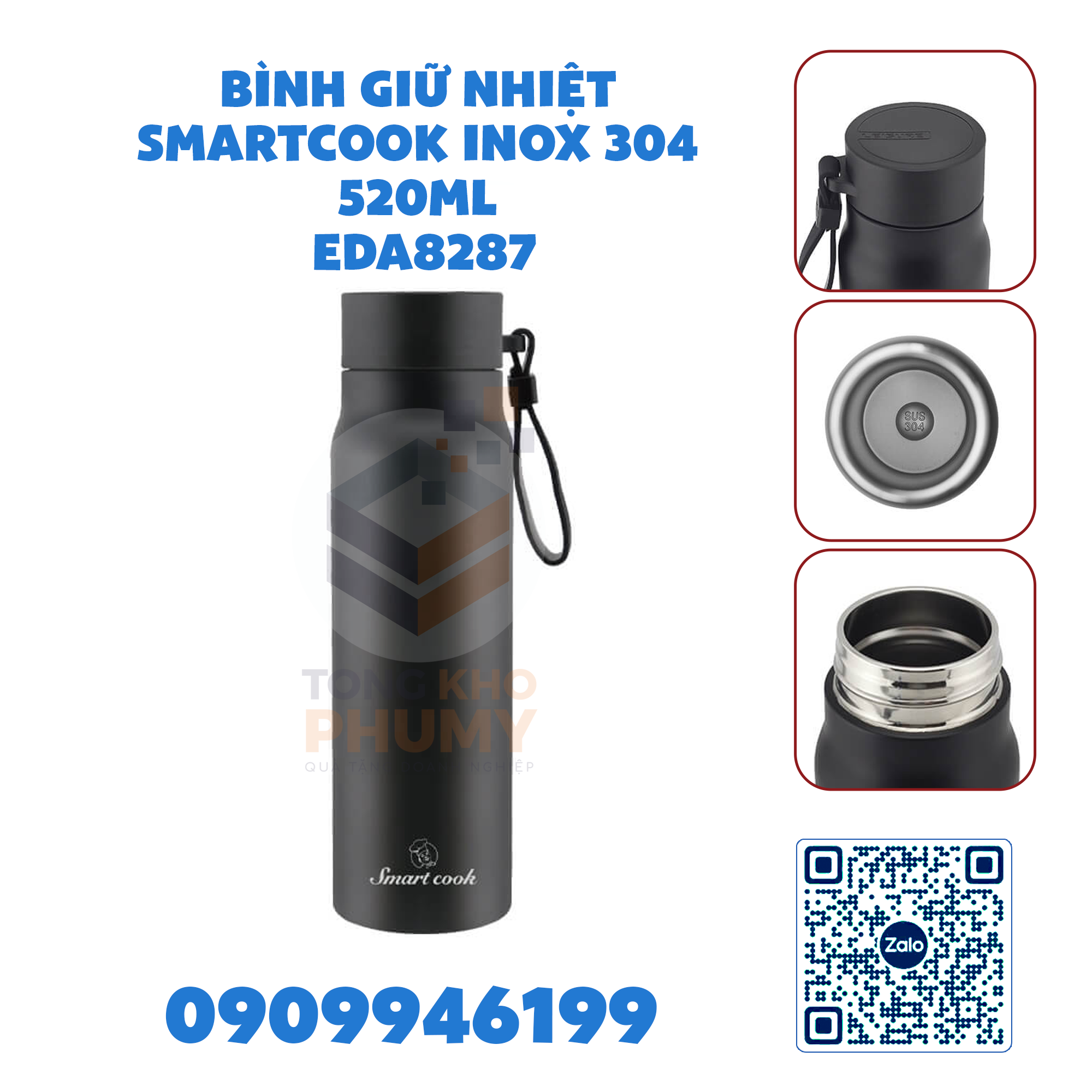 Bình giữ nhiệt Smartcook Inox 304 520ml EDA8287