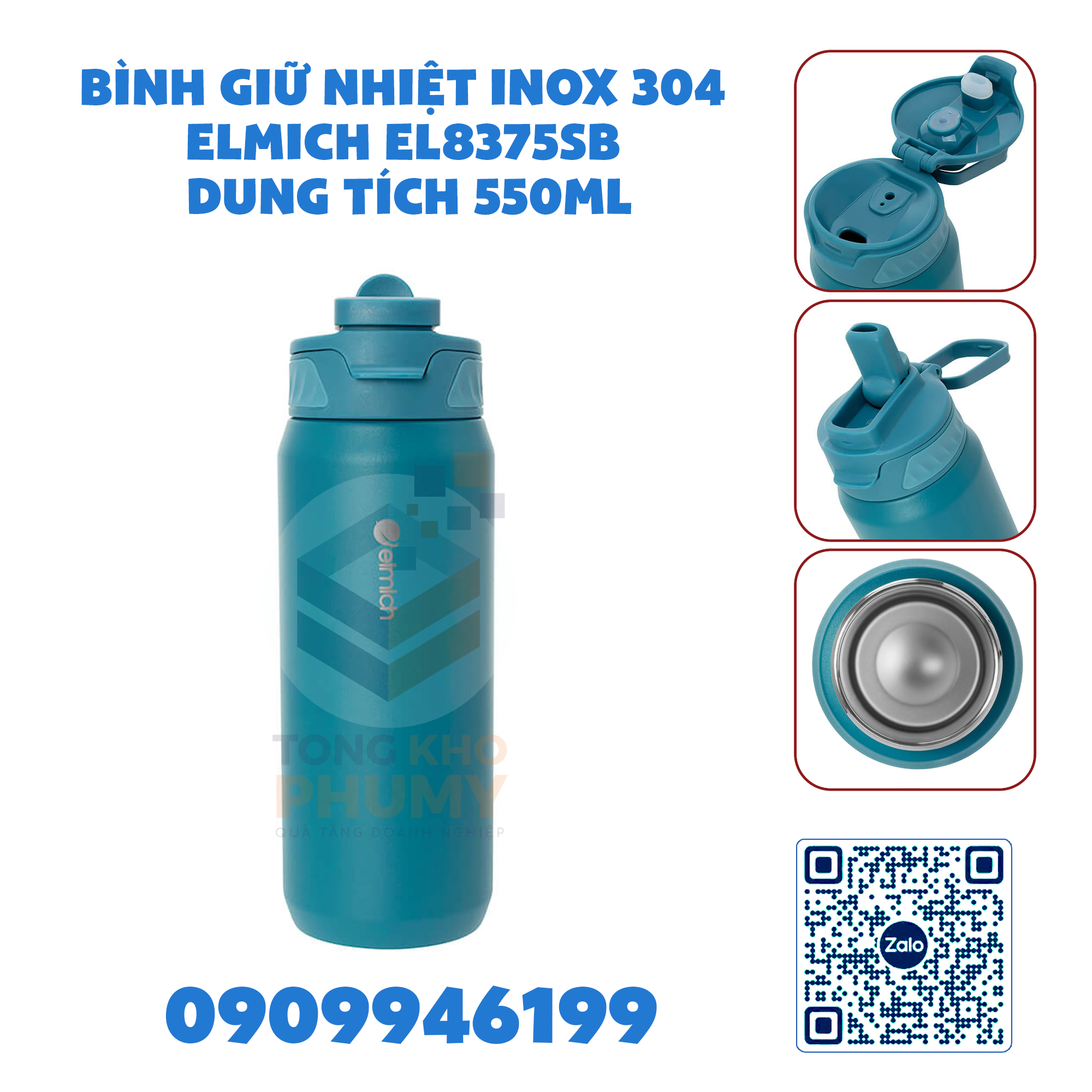 Bình giữ nhiệt inox 304 Elmich EL8375SB dung tích 550ml