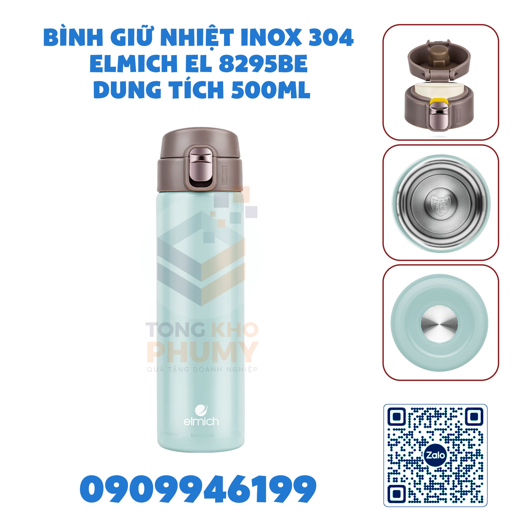 Bình giữ nhiệt inox 304 Elmich EL 8295BE dung tích 500ml