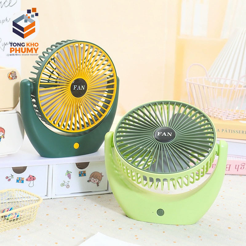 Quạt tích điện fan hinh tròn để bàn