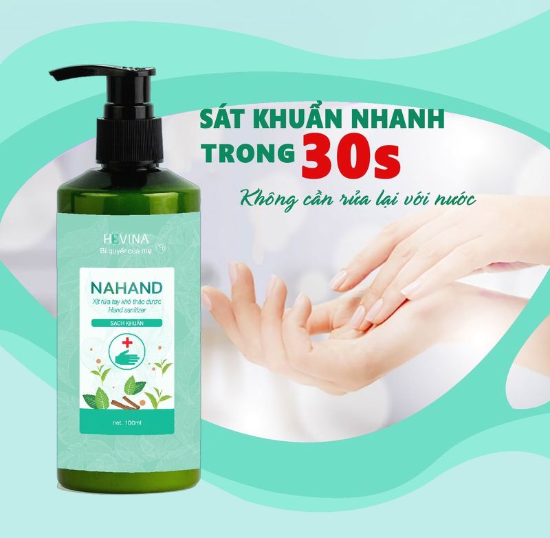 GEL RỬA TAY KHÔ KHÁNG KHUẨN HEVINA (KIỆN 24 CHAI)