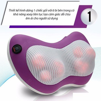 GỐI MASSAGE HỒNG NGOẠI 6 BI MAGIC PILLOW PL-819 (6 BI TÍM)