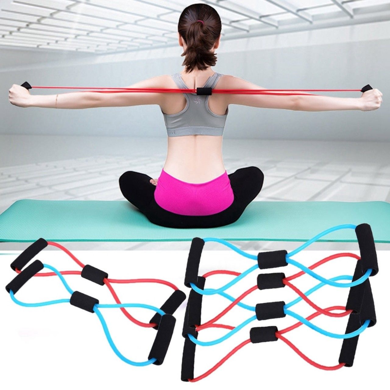 DÂY TẬP YOGA CAO SU ĐÀN HỒI HỖ TRỢ CÁC BÀI TẬP DÃN CƠ TMARK