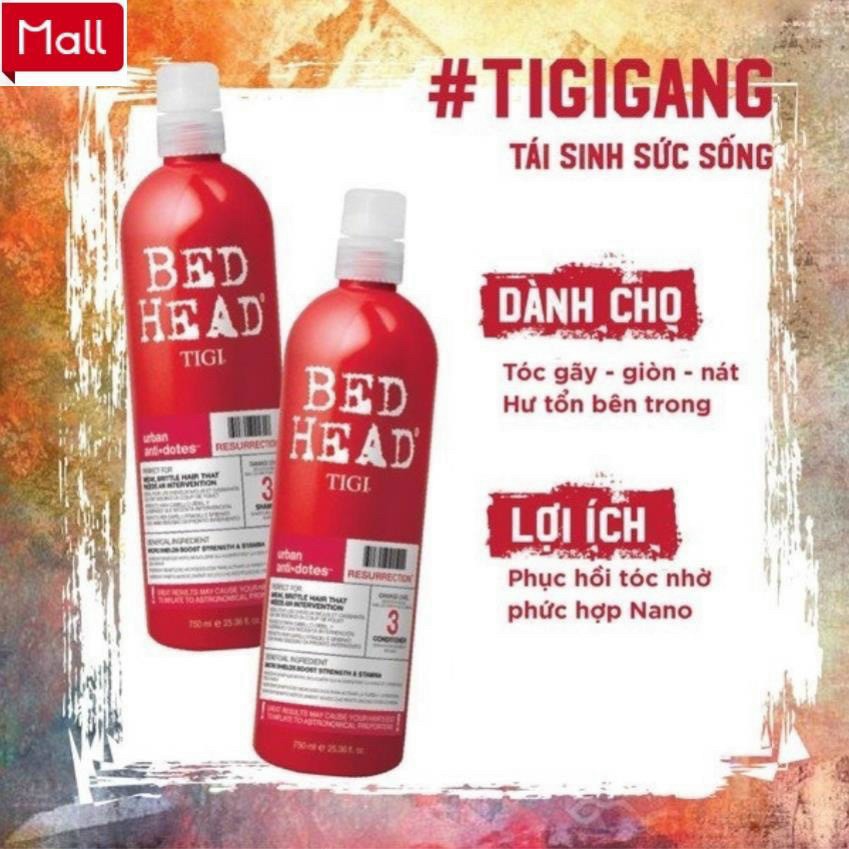 BỘ DẦU GỘI XẢ TIGI ĐỎ GIÚP LÀM MƯỢT TÓC (T12) (CẶP)