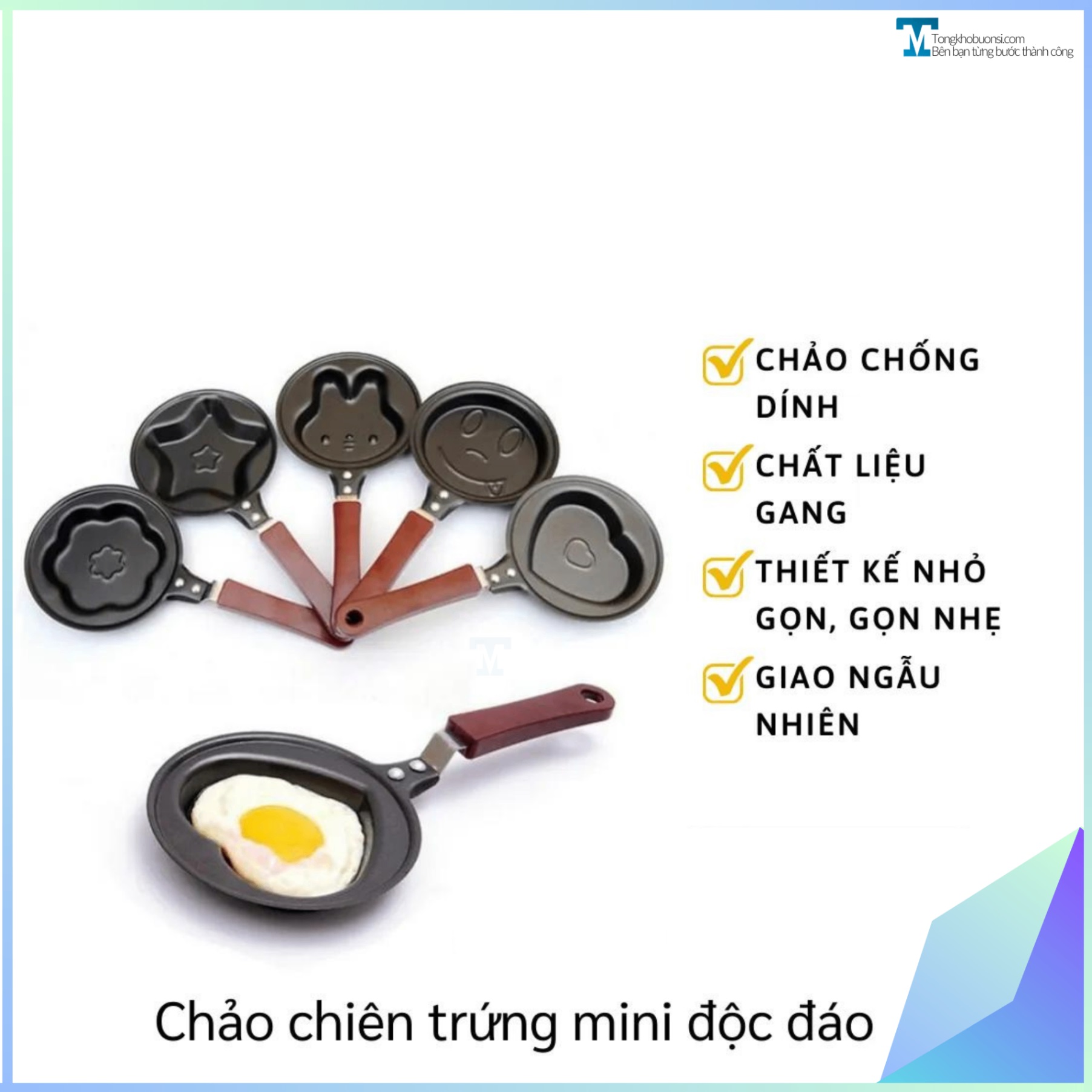 CHẢO RÁN TRỨNG MINI ĐỦ CÁC LOẠI HÌNH (KIỆN 100 CÁI)