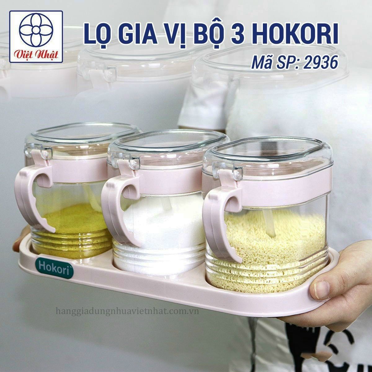 [HÀNG VIỆT NHẬT] LỌ GIA VỊ BỘ BA HOKORI TMARK (KIỆN 24 BỘ)