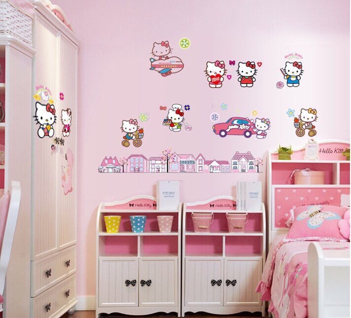 DECAL DÁN TƯỜNG HELLO KITTY