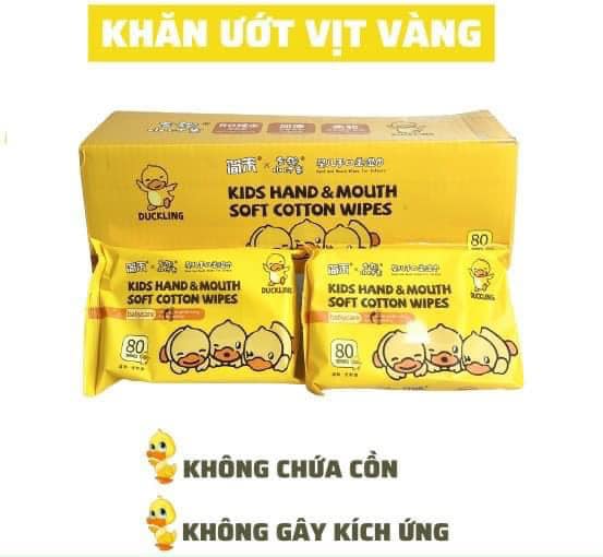 THÙNG 10 GÓI KHĂN ƯỚT VỊT VÀNG AN TOÀN CHO BÉ TMARK (KIỆN 99 THÙNG)