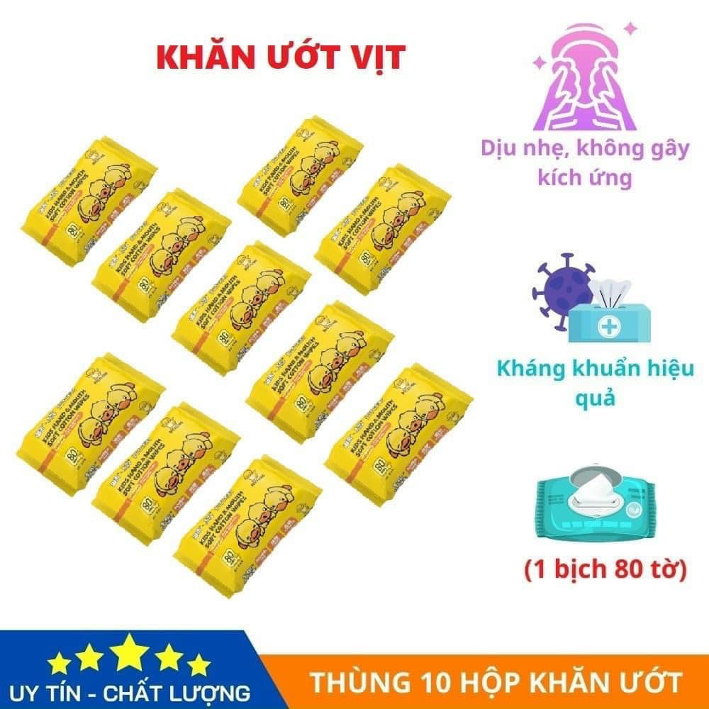 THÙNG 10 GÓI KHĂN ƯỚT VỊT VÀNG AN TOÀN CHO BÉ TMARK (KIỆN 99 THÙNG)