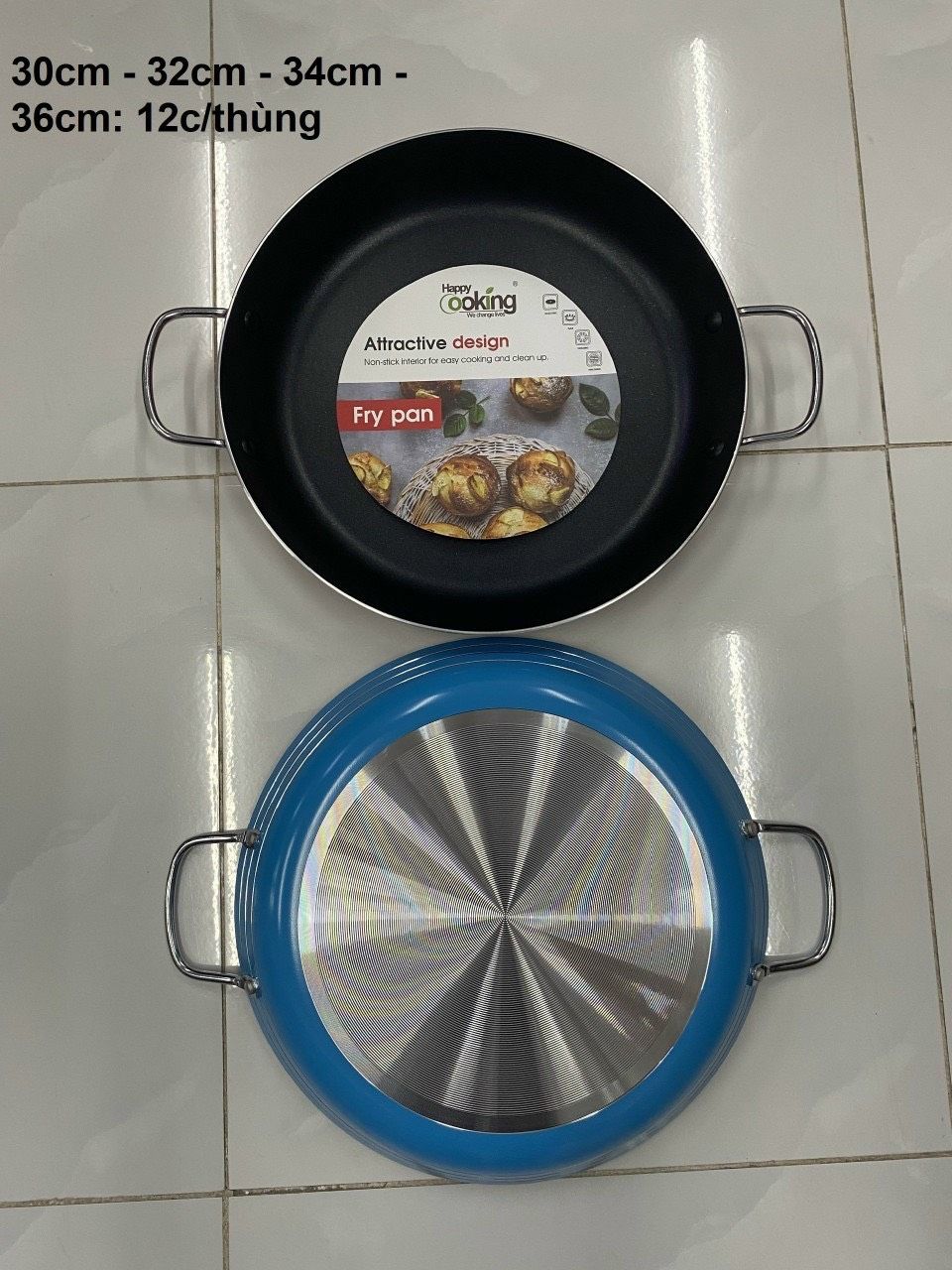 CHẢO CHỐNG DÍNH 2 QUAI 36CM HC-AK0136ER TMARK (KIỆN 12 CÁI)