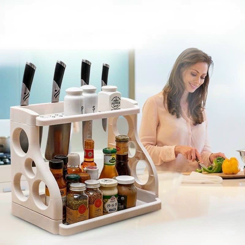 KỆ ĐỂ GIA VỊ , ĐỒ DÙNG NHÀ BẾP 2 TẦNG (KIỆN 20 CÁI)