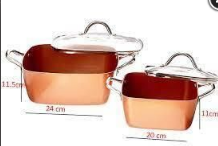 NỒI VUÔNG SUPER CHEF KÈM NẮP KÍNH 20CM TMARK (KIỆN 6 CÁI)