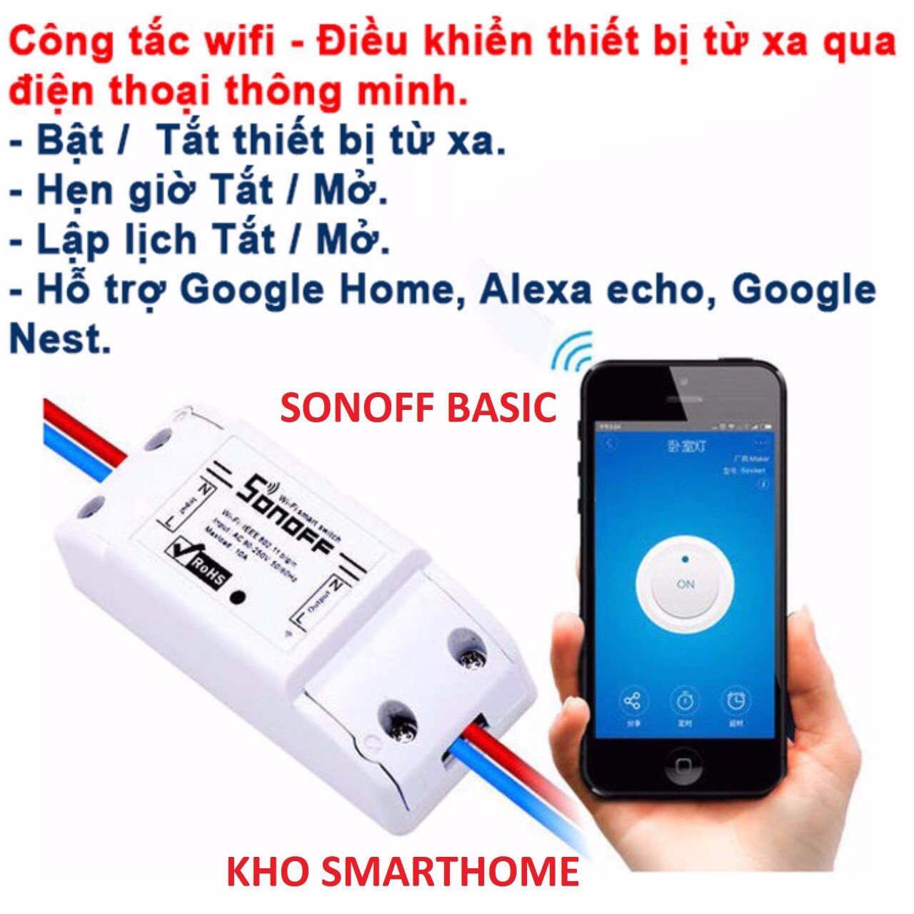 CÔNG TẮC WIFI ĐIỀU KHIỂN TỪ XA QUA ĐIỆN THOẠI THÔNG MINH