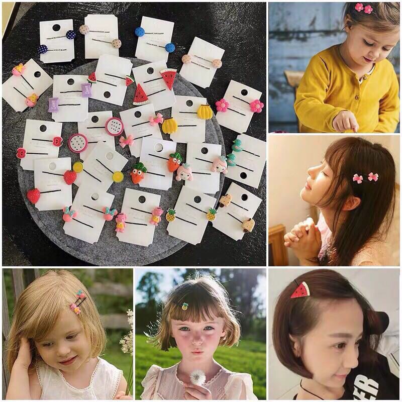COMBO 1 BỘ 2 CÁI KẸP TÓC TĂM HÌNH TRÁI CÂY NGỘ NGĨNH CHO BÉ
