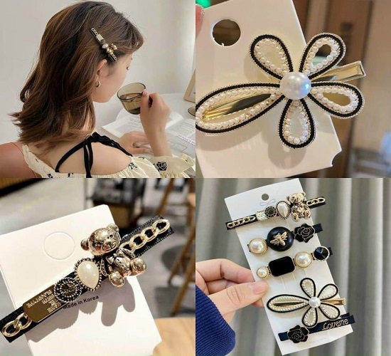 SÉT 6 KẸP TÓC NGỌC TRAI HÀN QUỐC(MẪU MỚI 2021)