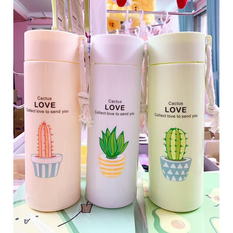 BÌNH NƯỚC THỦY TINH BỌC NHỰA CHỮ LOVE 400ML – HỌA TIẾT MÀU NGẪU NHIÊN TMARK (KIỆN 80 CÁI)