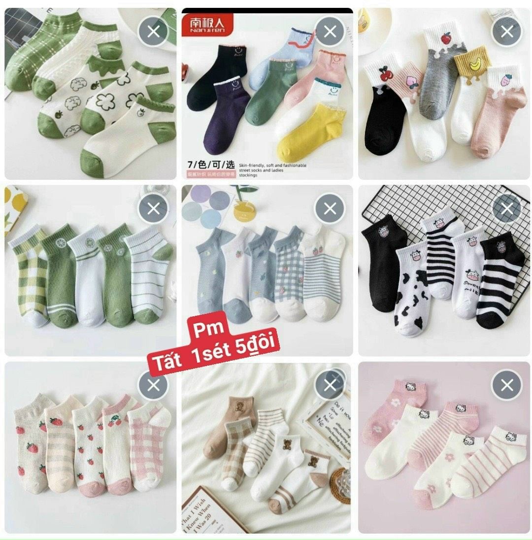 SET 5 ĐÔI VỚ CHÂN NHIỀU MẪU TMARK (KIỆN 250 SET)
