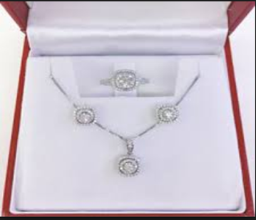 TRANG SỨC NỮ TRẮNG TMARK (DÂY CHUYỀN + NHẪN + 2 BÔNG TAI)