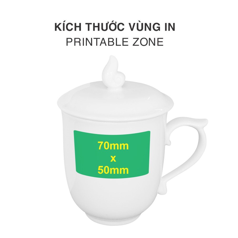 Ca sứ Mẫu Đơn 300ml-Trắng