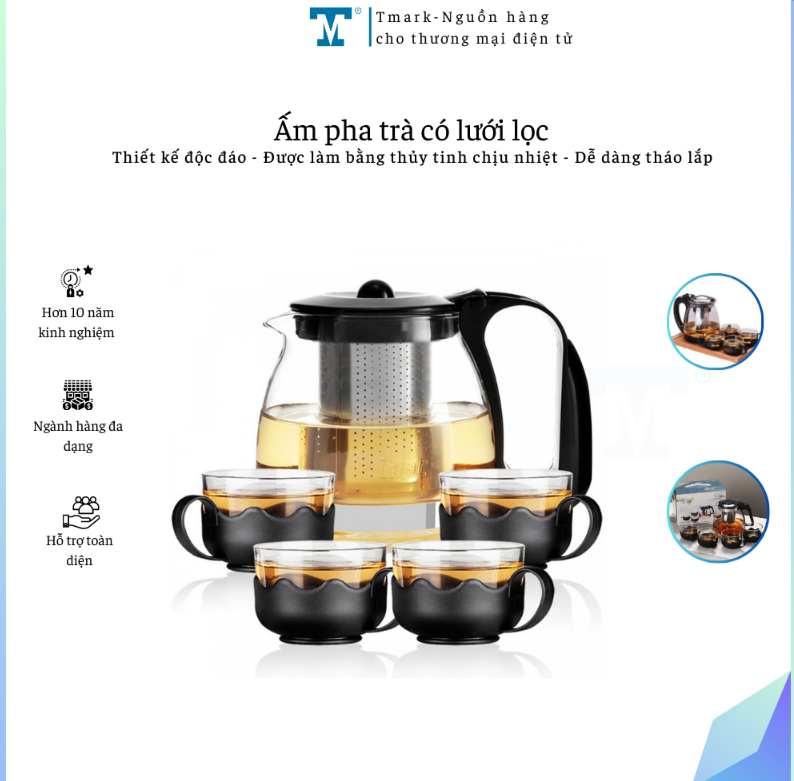 ẤM PHA TRÀ CÓ LƯỚI LỌC (KIỆN 36 CÁI)