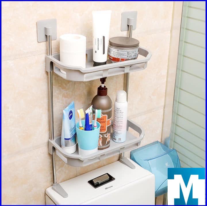 KỆ ĐỂ ĐỒ DÁN TƯỜNG NHỰA 2 TẦNG ĐẶT TRÊN BỒN CẦU (KIỆN 40 CÁI)