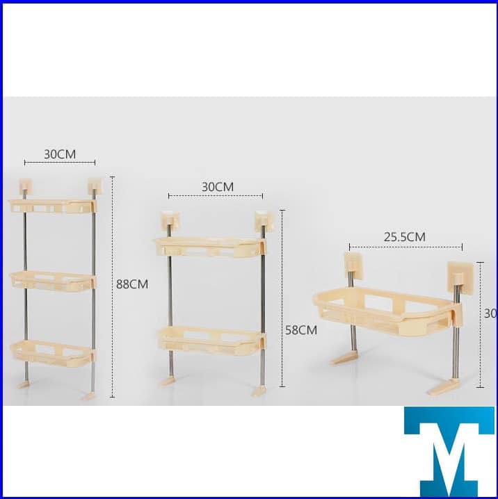 KỆ ĐỂ ĐỒ DÁN TƯỜNG NHỰA 3 TẦNG ĐẶT TRÊN BỒN CẦU (KIỆN 45 CÁI)