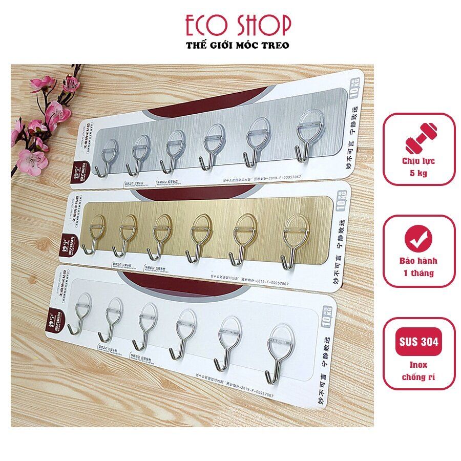 TẤM MÓC DÁN TƯỜNG SIÊU DÍNH 6 MÓC (KIỆN 2000 CÁI)