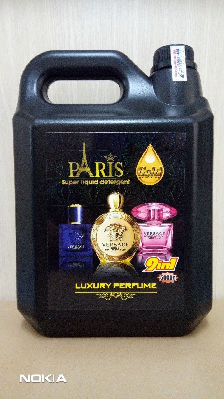 THÙNG 4 CAN NƯỚC GIẶT XẢ QUẦN ÁO PARIS GOLD 5L MÀU ĐEN