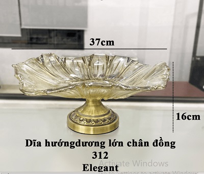 DĨA HƯỚNG DƯƠNG LỚN 312 VÀNG CHÂN ĐỒNG -ELEGENT TMARK (KIỆN 4 CÁI)