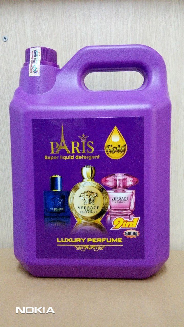 THÙNG 4 CAN NƯỚC GIẶT XẢ QUẦN ÁO PARIS GOLD 5L (MÀU TÍM)