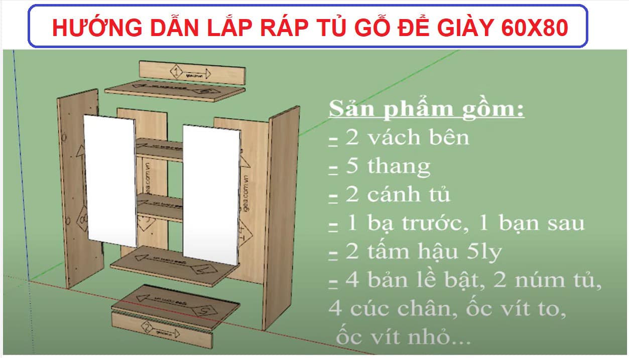 TỦ ĐỂ GIÀY GỖ 60X80CM TMARK (KIỆN 20 CÁI)