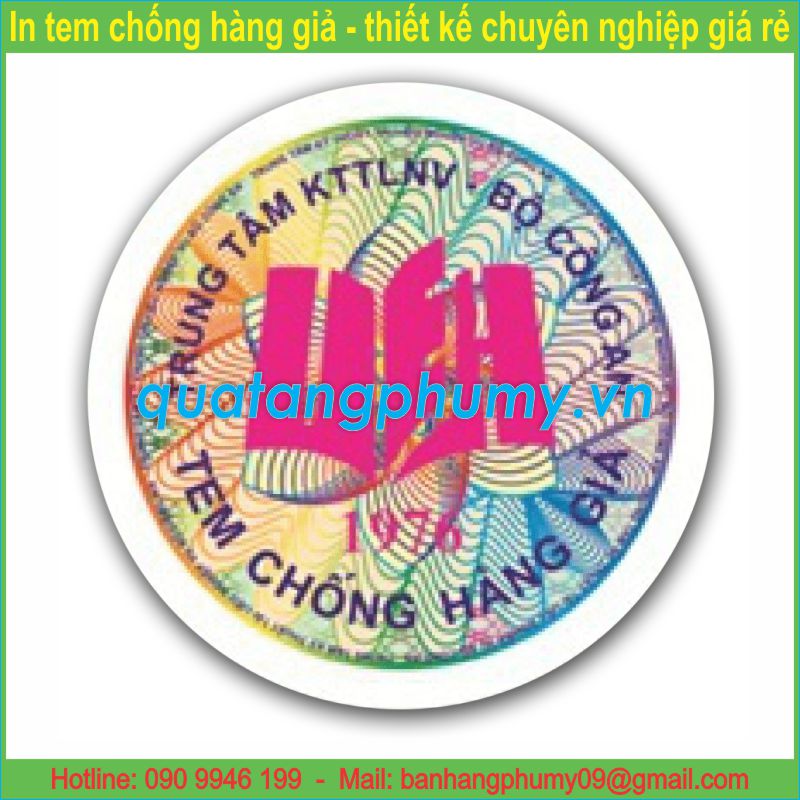 Mẫu tem chống giả 7 màu 7M10