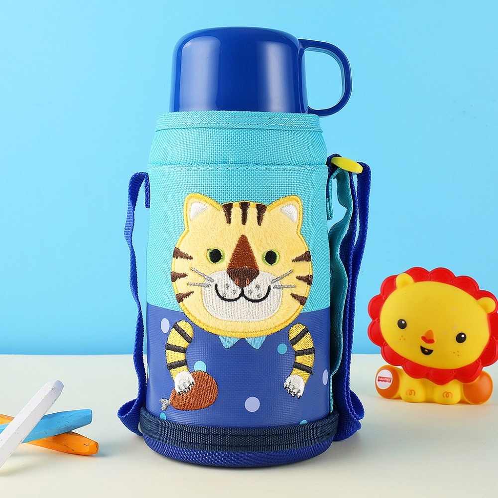 LHC1435TGR – Bình nước giữ nhiệt Cartoon (Tiger) Kids Vacuum Bottle 550ml bằng thép không gỉ, hiệu Lock&Lock – màu xanh dương