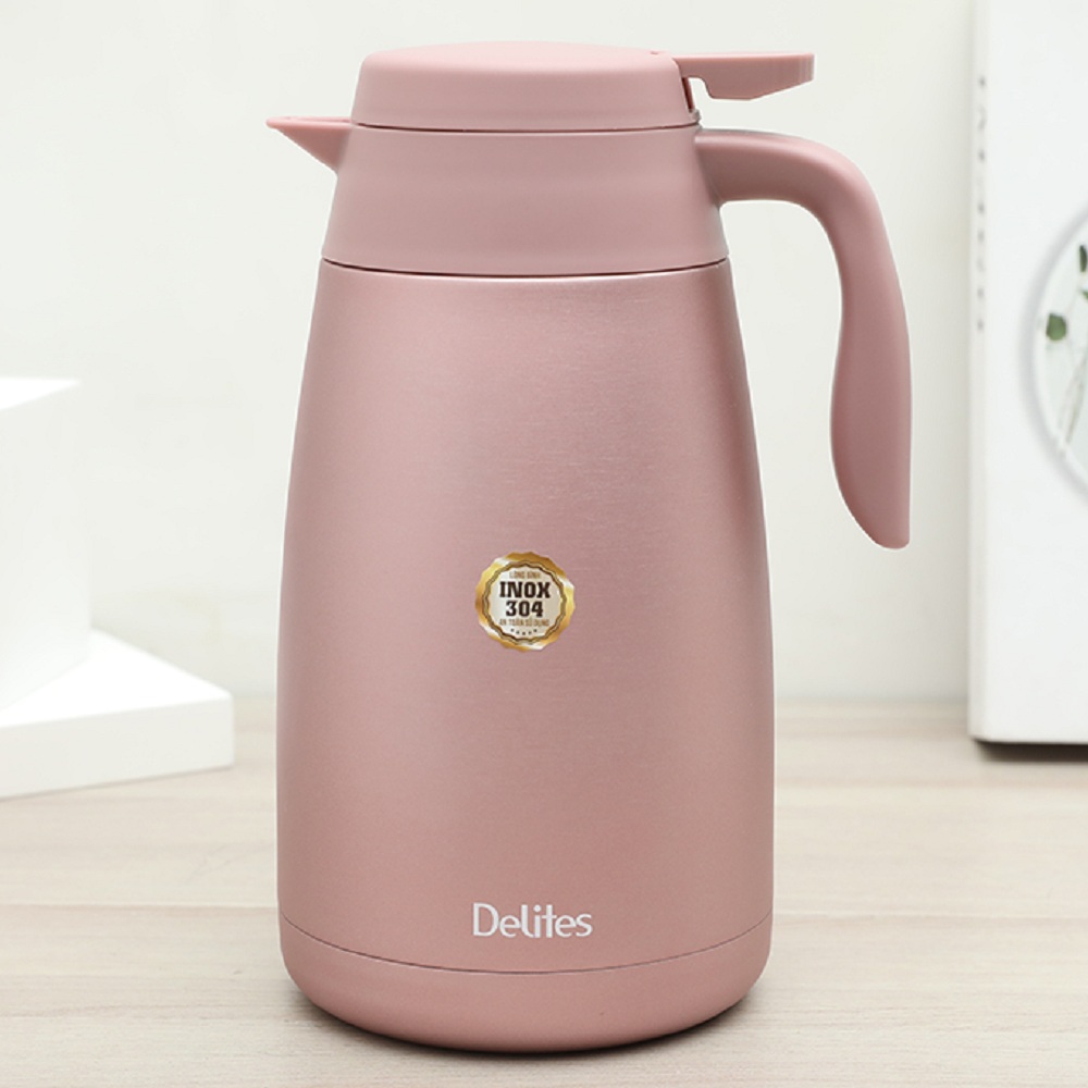 Bình giữ nhiệt inox 1600 ml delites kh16 màu hồng